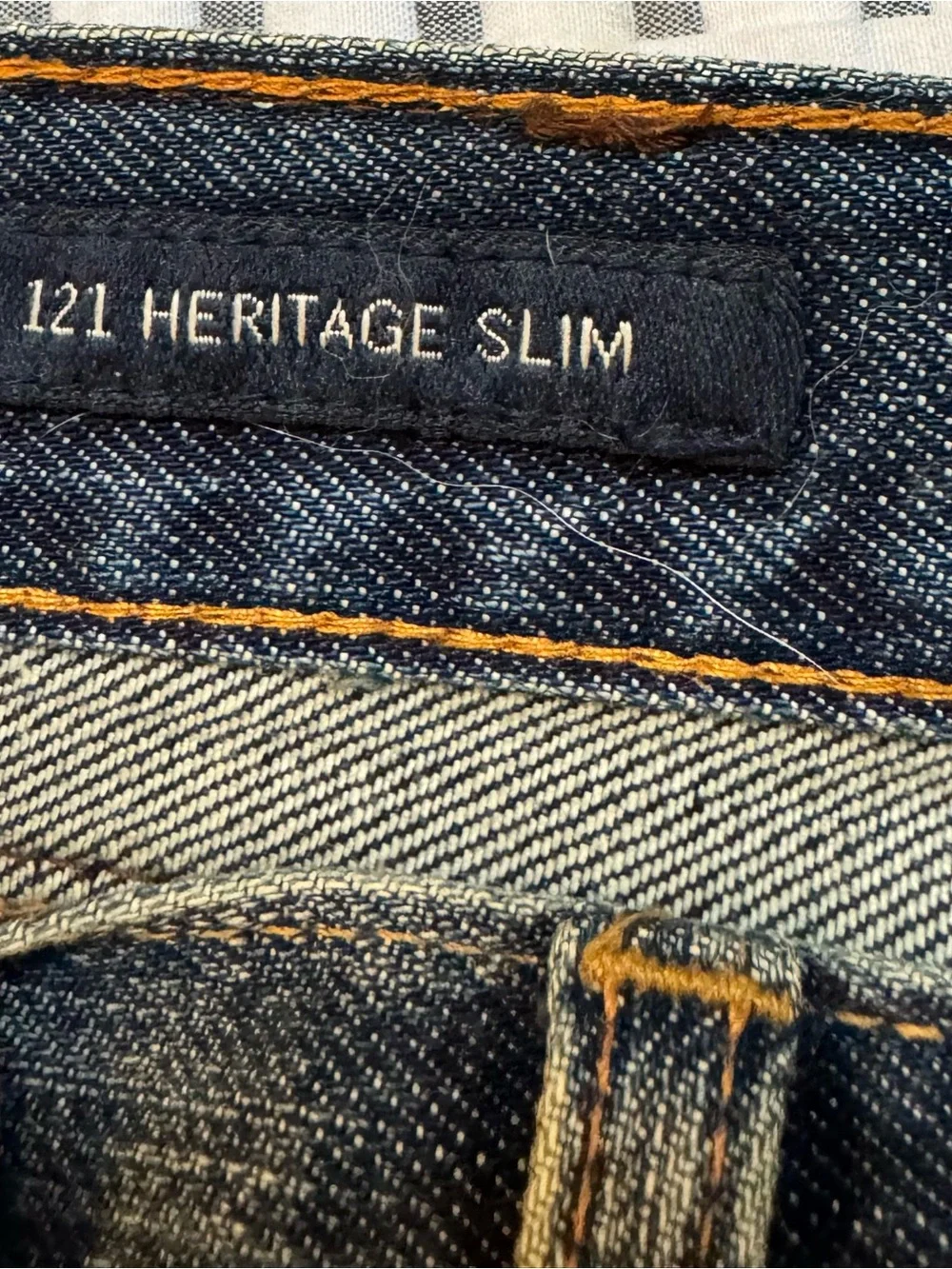 Lucky Brand 121 Heritage Slim Jeans Men’s 32x32 Y2K Whiskered Distressed Denim